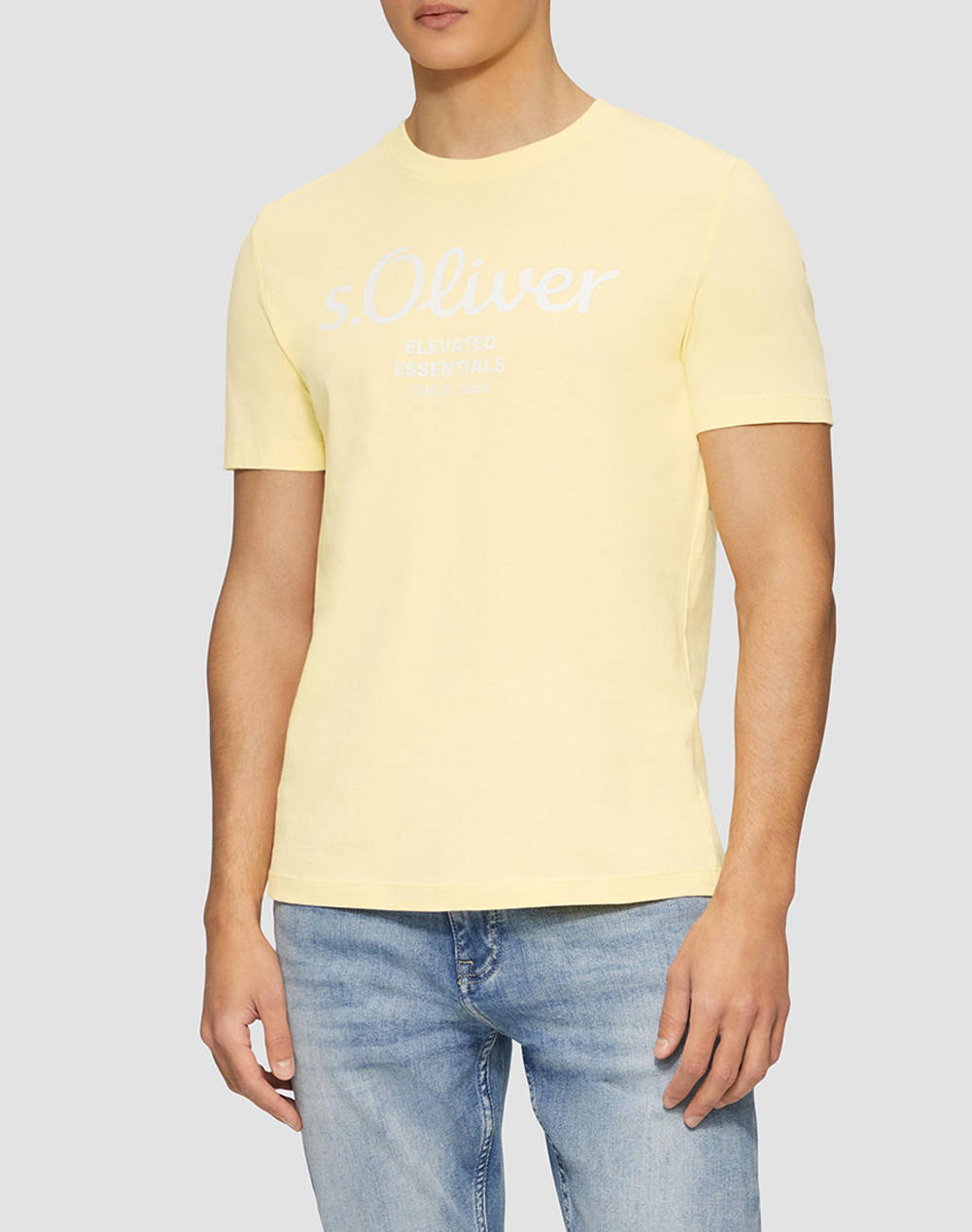 S.Oliver Shirt Men Clothes T Shirts & Sweatshirts T Shirts Lightyellow Cotton 2139909 12D1 Male T-Shirts