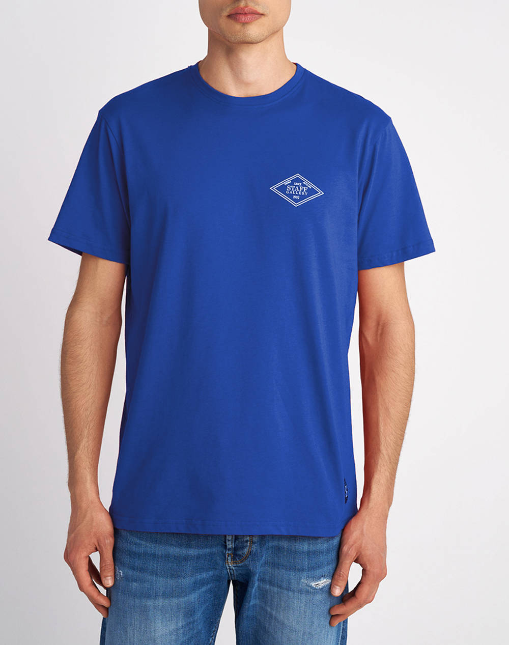 Staff Man T Shirt Gino Men Clothes T Shirts & Sweatshirts T Shirts Blue Cotton 64 003.053 Ν0048 Male T-Shirts Blue