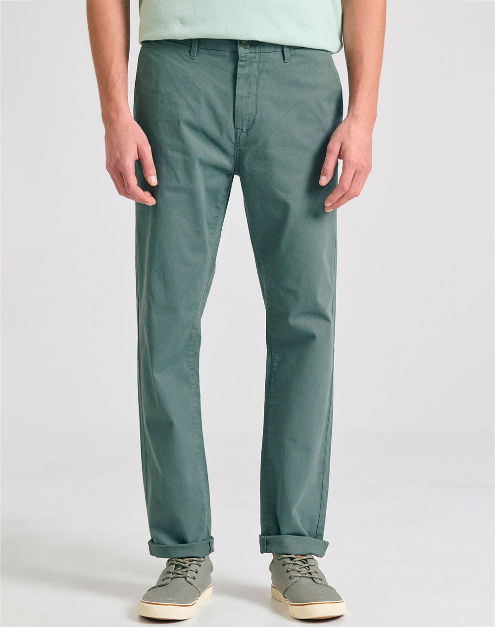 Funky Buddha Men''S Chino Pants Men Clothes Trousers Chinos Green Cotton,Elastic Fbm011 001 02 Mineral Green Male Chinos Green
