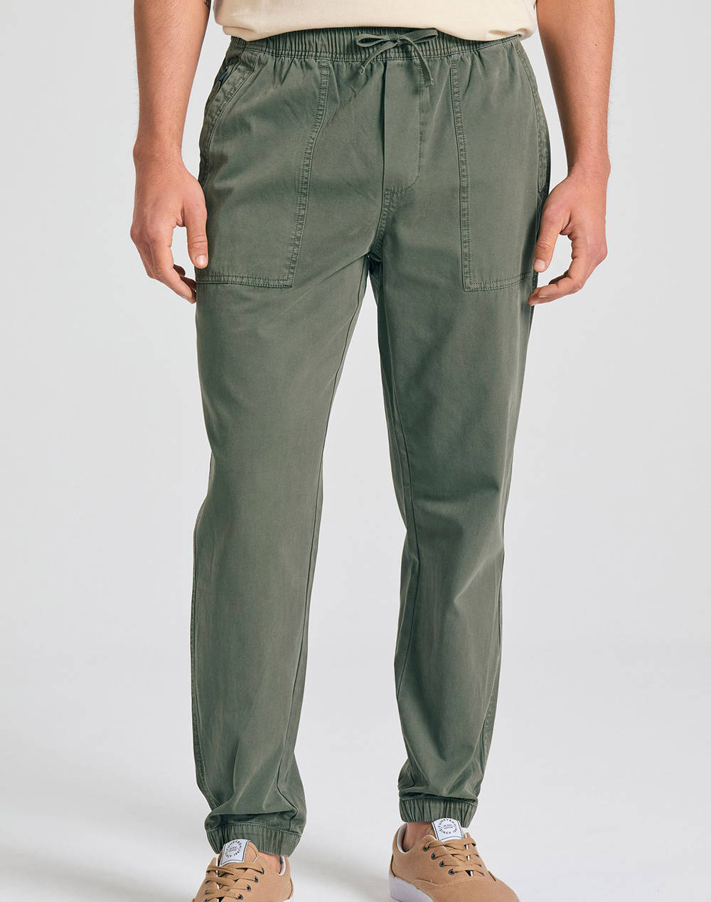 Funky Buddha Men''S Chino Pants Men Clothes Trousers Chinos Darkgreen Cotton,Synthetic Fbm011 013 02 Dusty Green Male Chinos Green