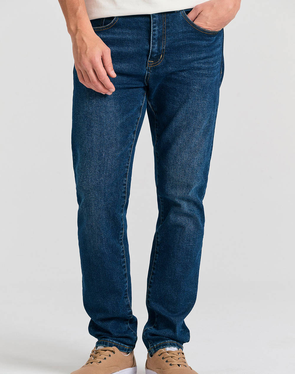 Funky Buddha Men''S Tapered Fit Jeans Men Clothes Trousers Jeans Darkblue Cotton,Elastic,Synthetic Fbm011 070 02 Dk Blue Male Jeans Blue