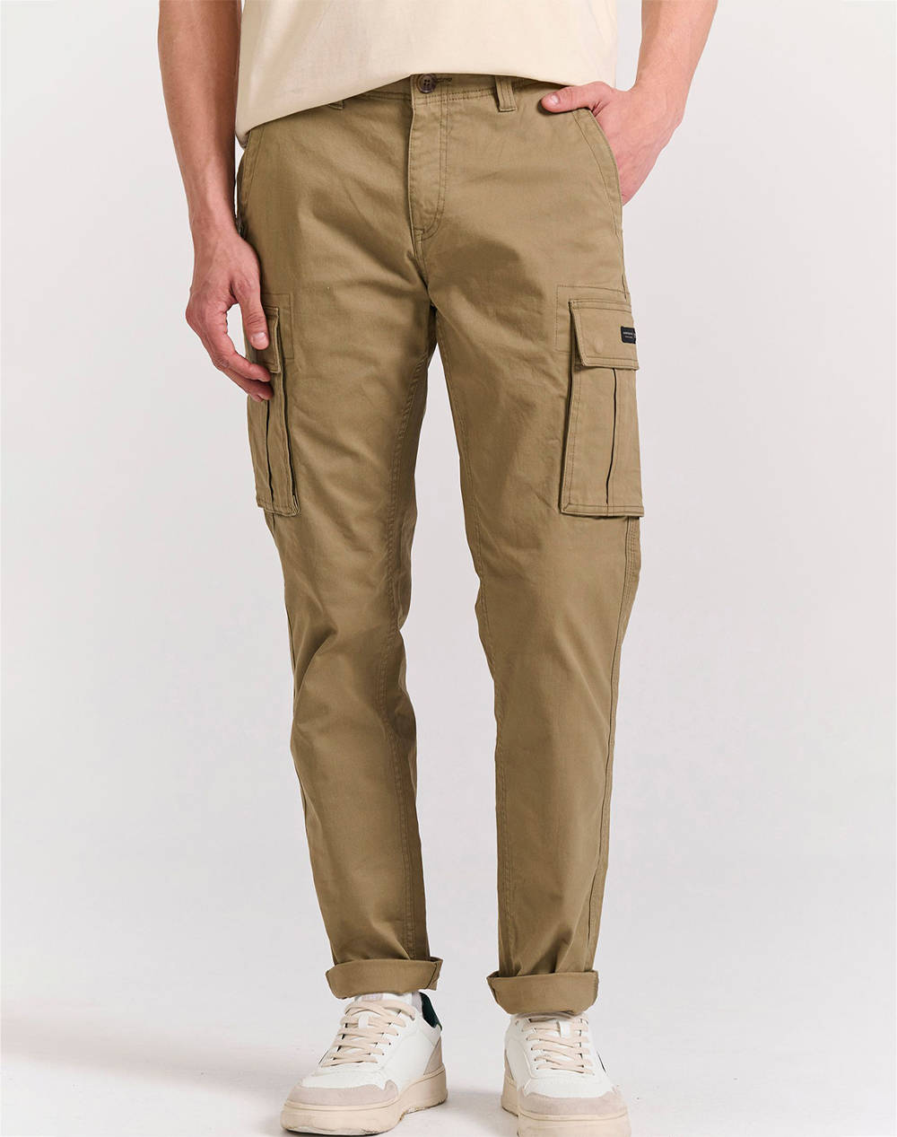 Funky Buddha Men''S Cargo Pants Men Clothes Trousers Cargo Sandybrown Cotton,Elastic Fbm011 002 02 Oregano Male Cargo Brown