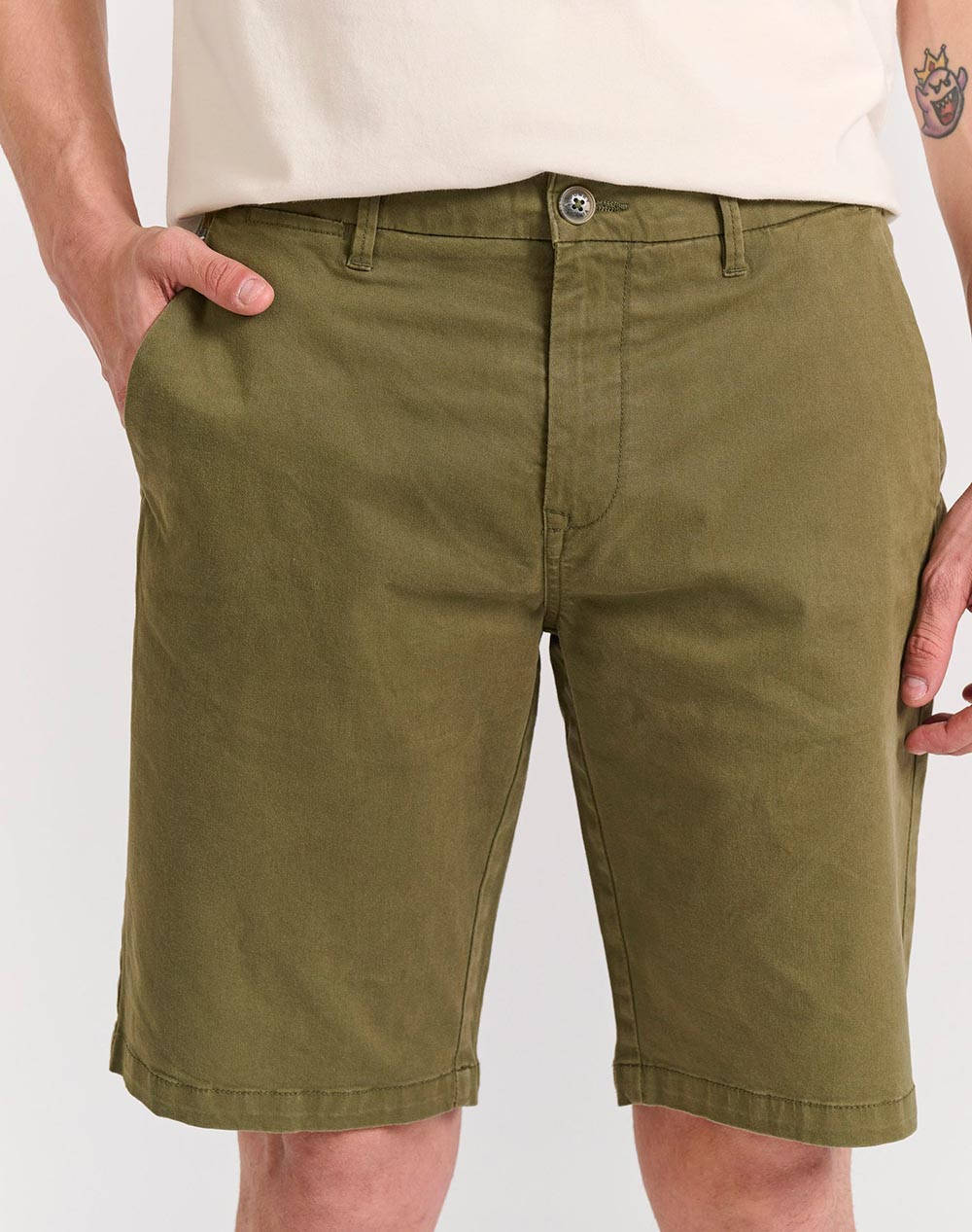 Funky Buddha Men''S Chino Bermuda Shorts Men Clothes Shorts/Bermudas Chinos Khaki Cotton,Elastic,Synthetic Fbm011 001 03 Khaki Male Chinos Khaki