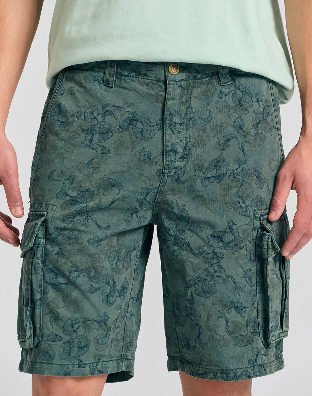 Funky Buddha Men''S Cargo Bermuda Shorts Men Clothes Shorts/Bermudas Cargo Green Cotton Fbm011 040 03 Mineral Green Male Cargo Green