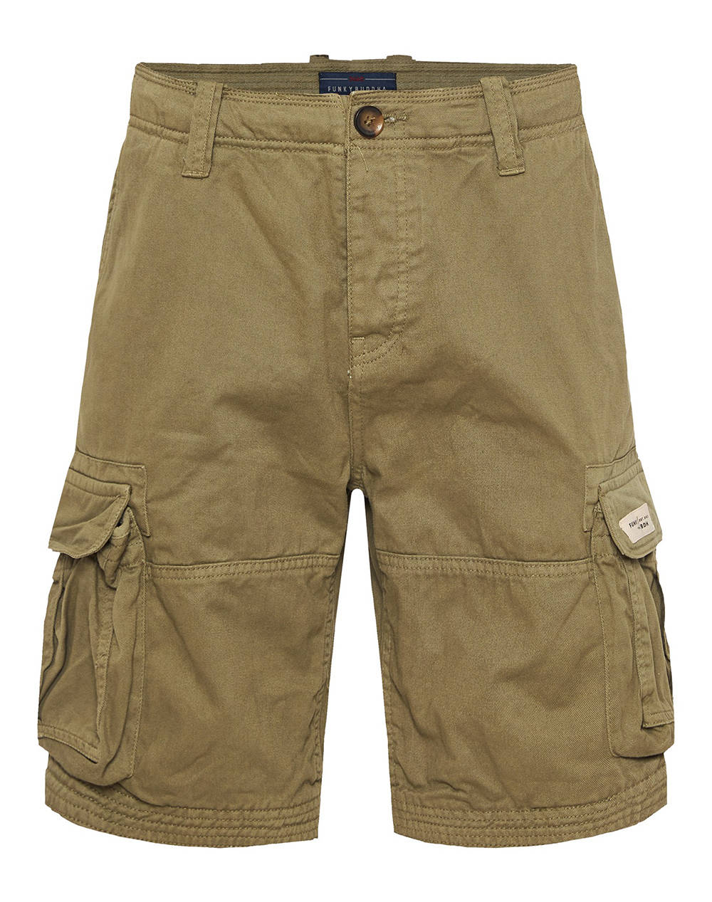 Funky Buddha Men''S Cargo Bermuda Shorts Men Clothes Shorts/Bermudas Cargo Khaki Cotton Fbm011 031 03 Oregano Male Cargo Khaki