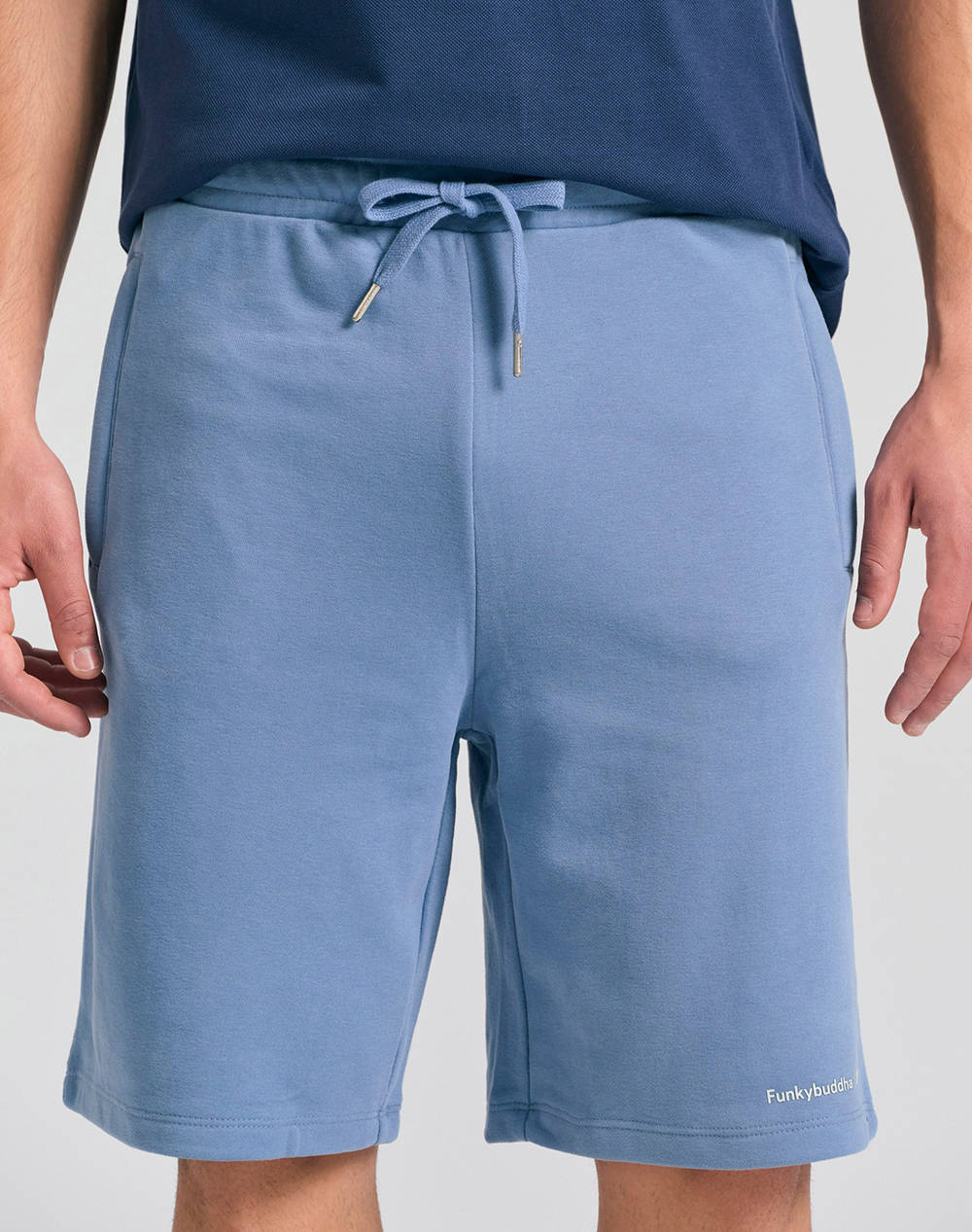 Funky Buddha Men''S Athletic Shorts Men Sports Bottom Clothing Shorts/Bermudas Lightblue Cotton,Synthetic Fbm011 050 03 Smoke Blue Male Shorts/