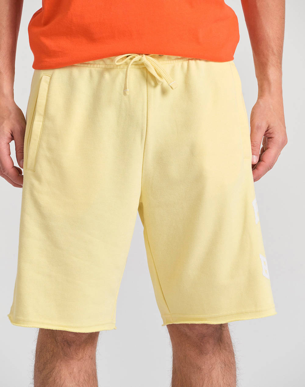 Funky Buddha Men''S Athletic Shorts Men Sports Bottom Clothing Shorts/Bermudas Lightyellow Cotton,Synthetic Fbm011 051 03 Lemon Drop Male Shorts/