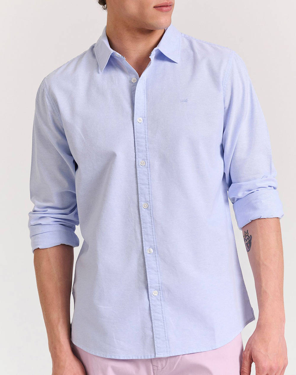 Funky Buddha Men''S Basic Shirt Men Clothes Shirts Lightblue Cotton Fbm011 009 05 Sky Blue Mel Male Shirts Blue