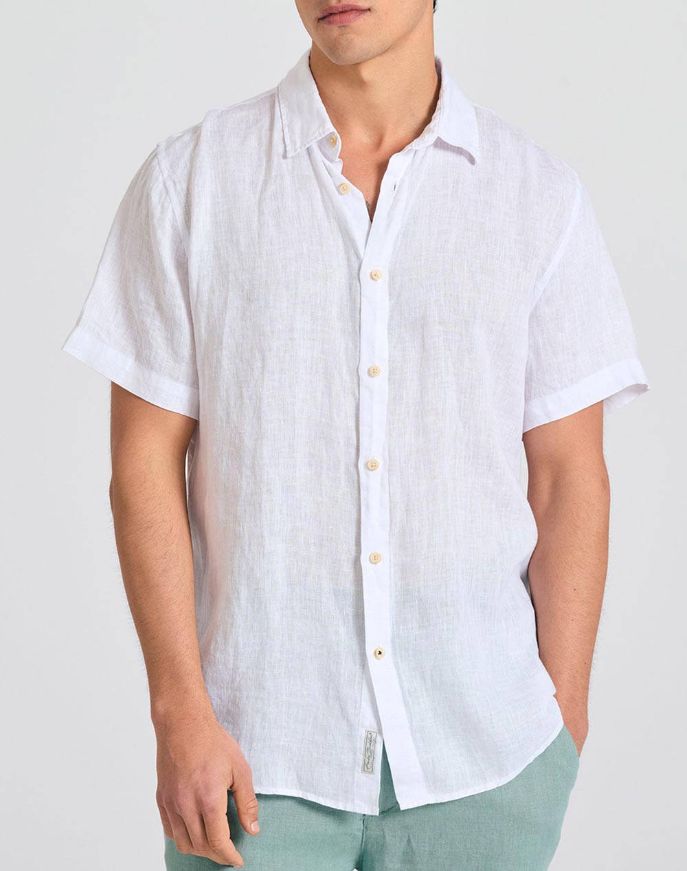 Funky Buddha Men''S Short Sleeve Shirt Men Clothes Shirts White Linen Fbm011 002 05 White Male Shirts