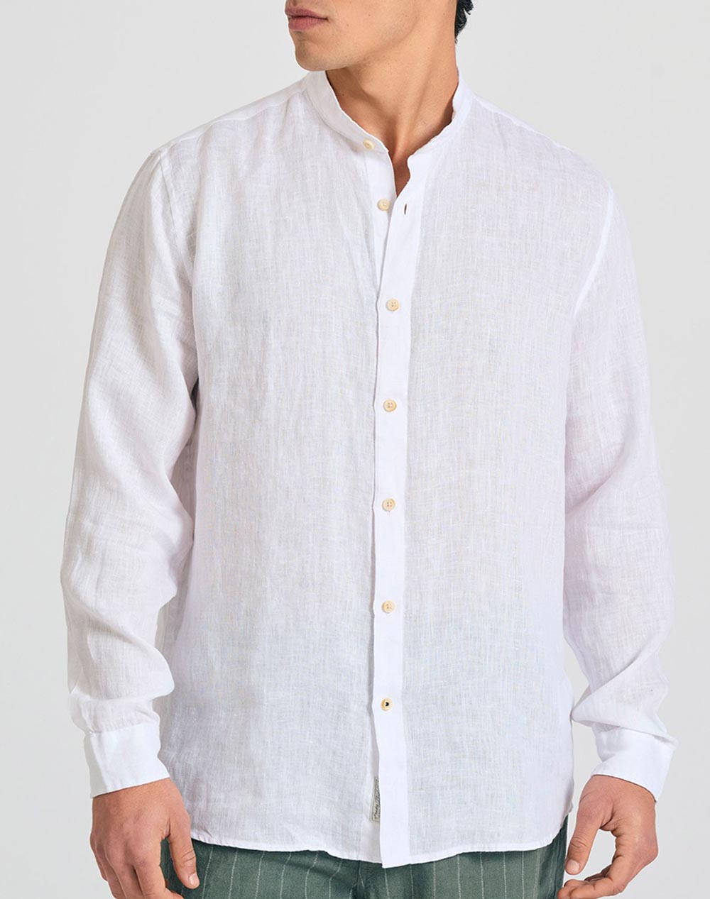 Funky Buddha Men''S Basic Shirt Men Clothes Shirts White Linen Fbm011 003 05 White Male Shirts