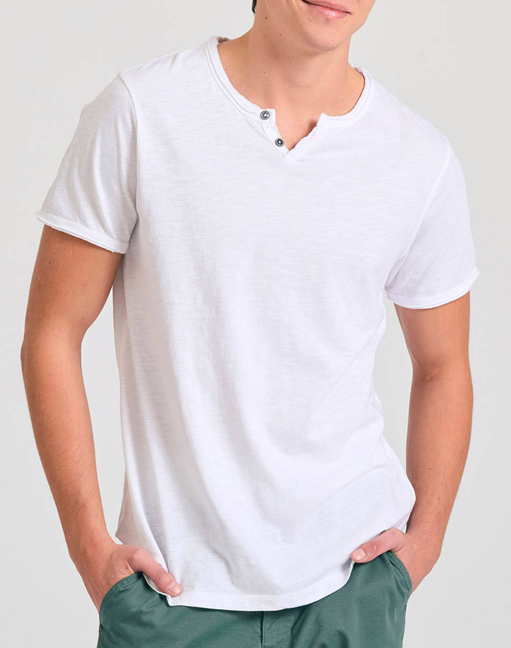 Funky Buddha Men''S Basic Short Sleeve T Shirt Men Clothes T Shirts & Sweatshirts T Shirts White Cotton Fbm011 004 04 White Male T-Shirts