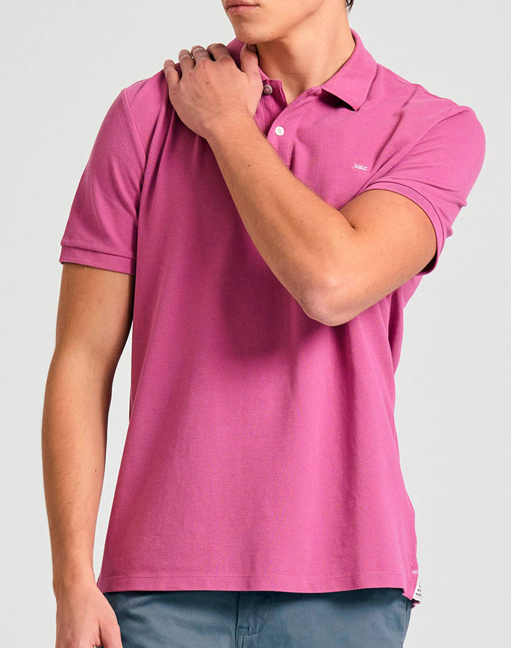 Funky Buddha Men''S Polo Collar Shirt Men Clothes T Shirts & Sweatshirts Polo Pink Cotton Fbm011 001 11 Dry Rose Male Polo