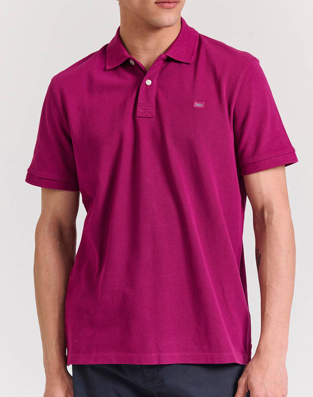 Funky Buddha Men''S Polo Collar Shirt Men Clothes T Shirts & Sweatshirts Polo Redwine Cotton Fbm011 001 11 Grape Male Polo