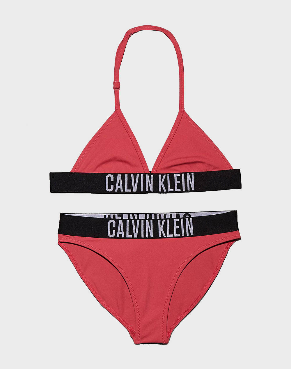 Calvin Klein Jeans Triangle Bikini Set Kids Girl Underwear Swimwear Lightred Elastic,Synthetic Ky0Ky00090 Xix Female Swimwear