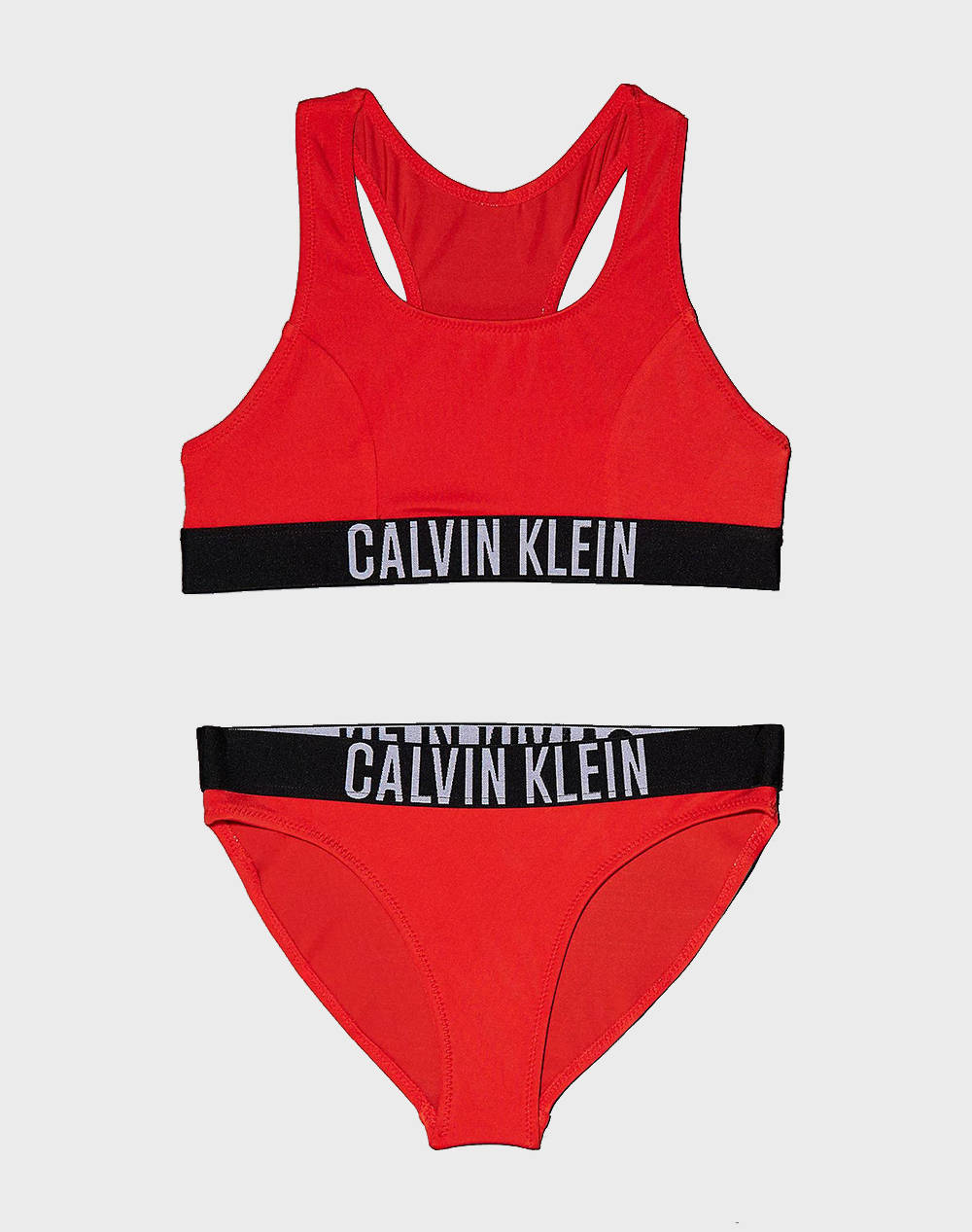 Calvin Klein Jeans Bralette Bikini Set Kids Girl Underwear Swimwear Red Elastic,Synthetic Ky0Ky00091 Xm8 Female Swimwear