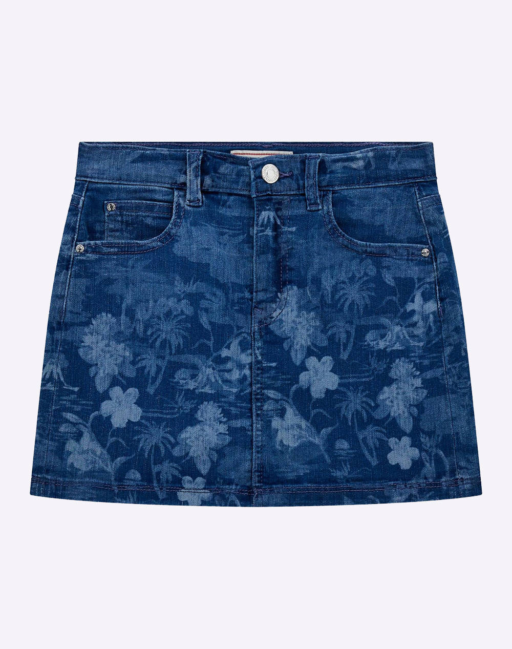 Guess Stretch Denim Skirt Poly Cotton Serious Str Indigo Skirt Kids Girl Kids Girl Clothes Skirts Darkblue Cotton,Elastic,Synthetic J5Gd06D52V0 Go