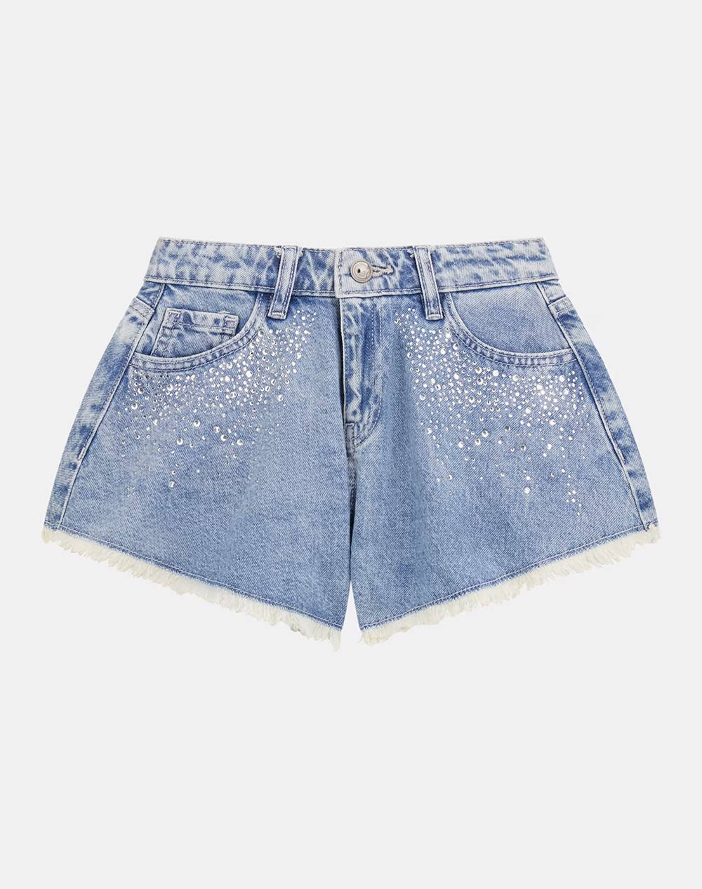 Guess Rigid Denim Shorts Rigid Denim_10.5 Oz Shorts Kids Girl Kids Girl Clothes Shorts/Bermudas Denimlightblue Cotton J5Gd42D45E0 Pklt Female Shorts/