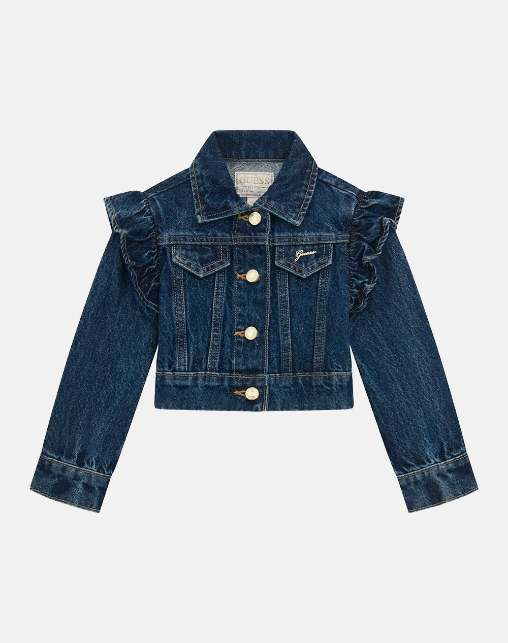 Guess Denim Lurex Jacket Kids Girl Kids Girl Clothes Jackets Denimblue Cotton,Viscose,Synthetic K5Rl00D5D90 Qulx Female Jackets Blue