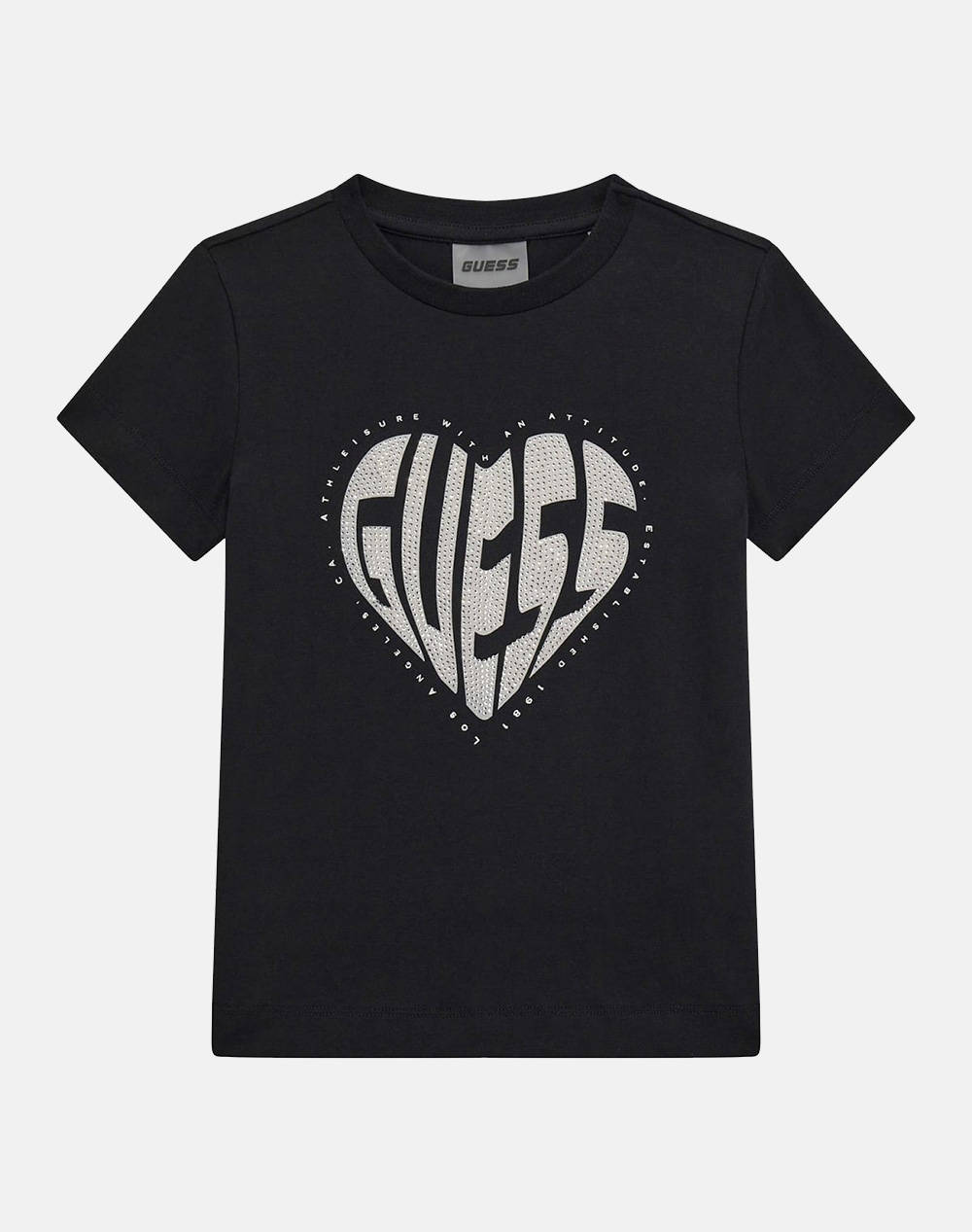 Guess Ss T Shirt_Minime Mid Organic Stretch Jersey 180 T Shirt G Kids Girl Clothes Shirts Black Cotton,Elastic J5Ri46J1314 Jblk Female Shirts Black
