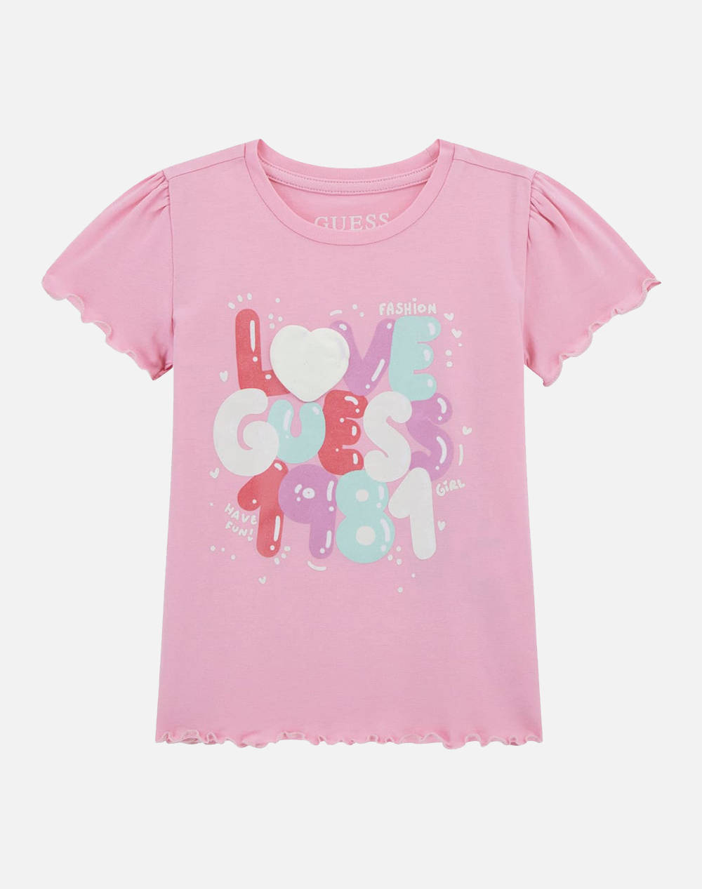 Guess Ss T Shirt Mid Organic Co Str Jersey 160 G Kids Girl Clothes Shirts Lightpink Cotton,Elastic K5Gi15K6Yw4 G66G Female Shirts