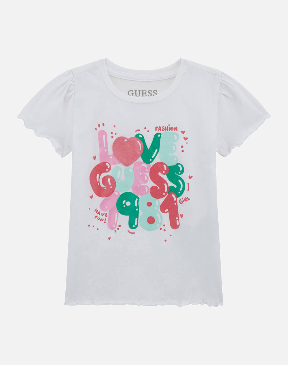 Guess Ss T Shirt Mid Organic Co Str Jersey 160 G Kids Girl Clothes Shirts White Cotton,Elastic K5Gi15K6Yw4 G011 Female Shirts
