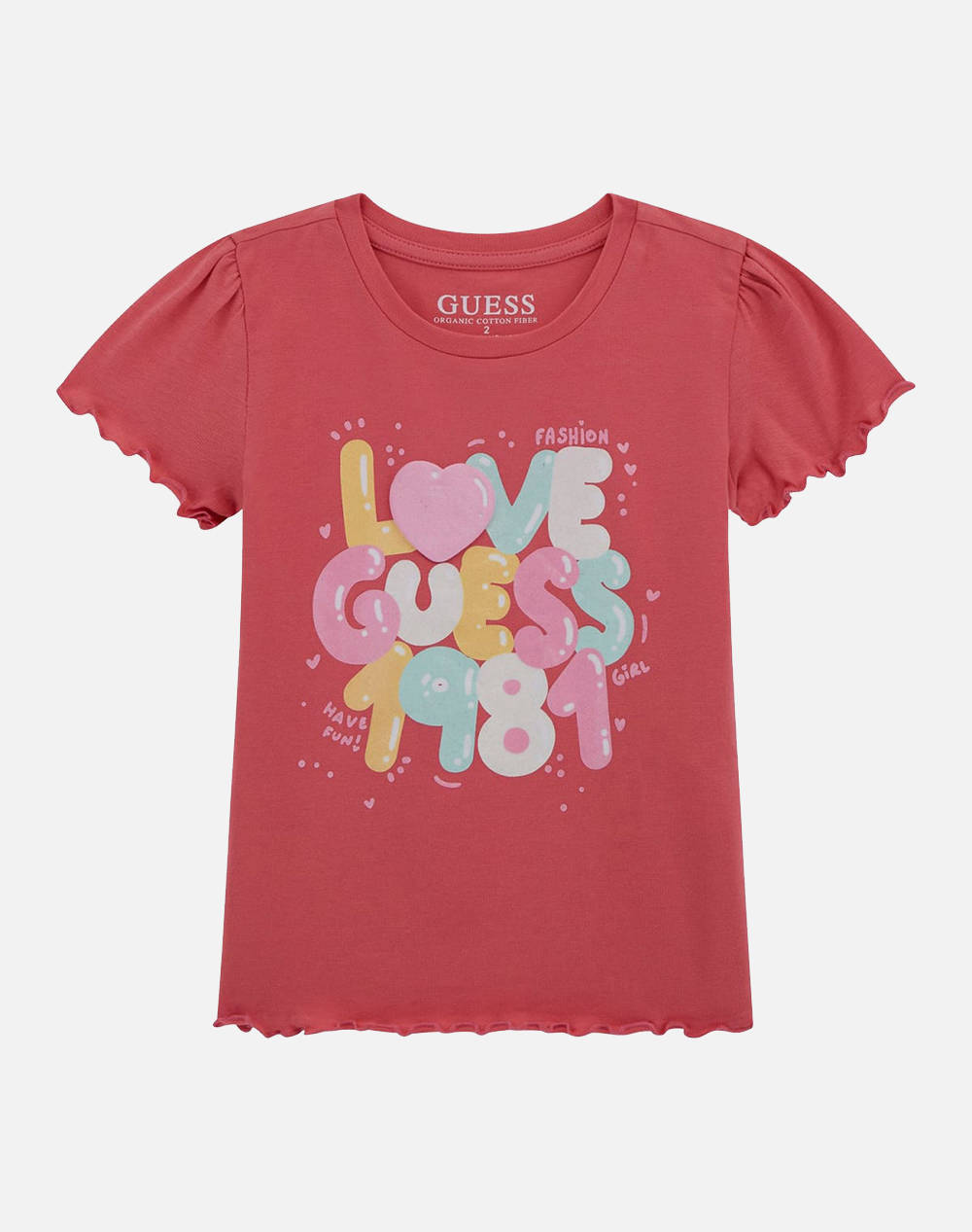Guess Ss T Shirt Mid Organic Co Str Jersey 160 G Kids Girl Clothes Shirts Deeppink Cotton,Elastic K5Gi15K6Yw4 G5O5 Female Shirts