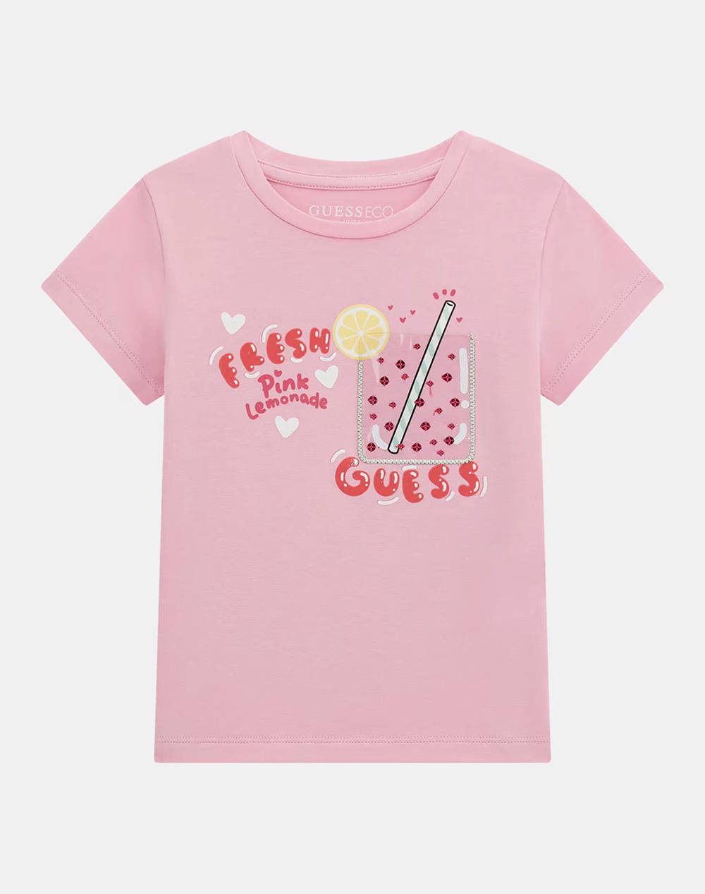 Guess Ss T Shirt Mid Organic Co Str Jersey 160 Kids T Shirt Girl Kids Girl Clothes Shirts Lightpink Cotton,Elastic K5Gi17K6Yw4 G66G Female Shirts