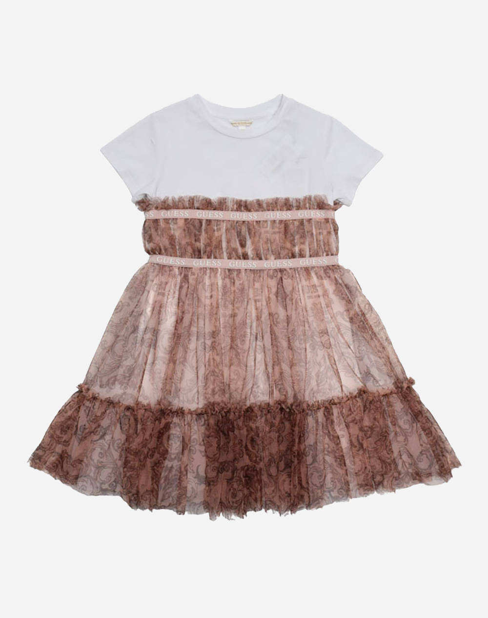 Guess Mixed Fabric Ss Dress Kids Girl Kids Girl Clothes Dresses Multi Cotton,Elastic J5Rk36K6Yw0 P4X5 Female Dresses