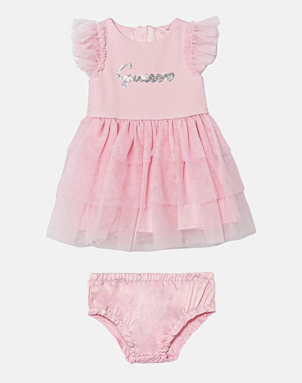 Guess Set Ss Dress+Satin Panties_Cer Dress Kids Girl Kids Girl Clothes Baby Pink Viscose,Elastic,Synthetic A5Rk02Kauh0 G65U Female Baby