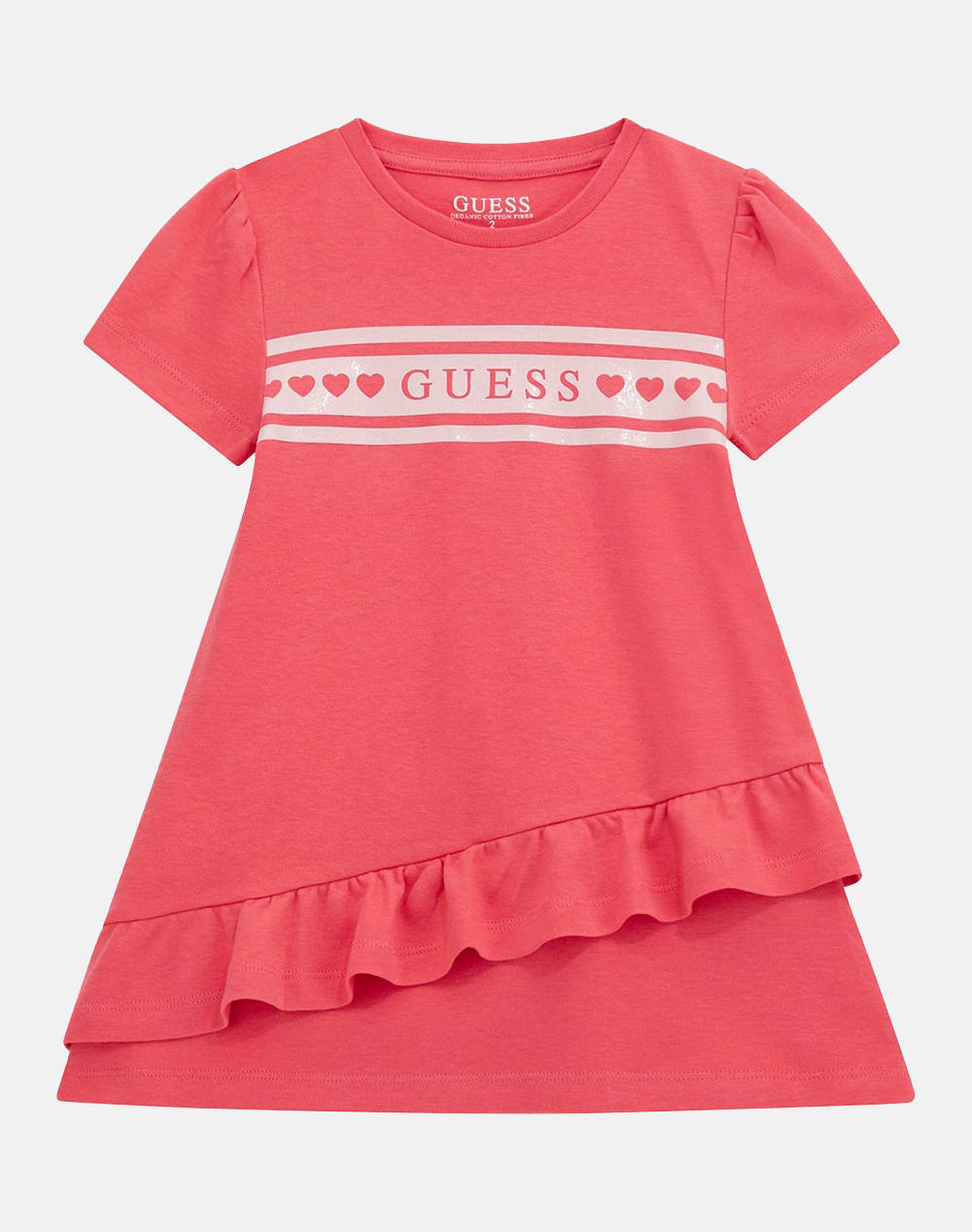 Guess Ss Dress W/ Frills Girl''S Dress Kids Girl Clothes Baby Fuchsia Cotton K5Rk04Ka6W4 G5O5 Female Baby