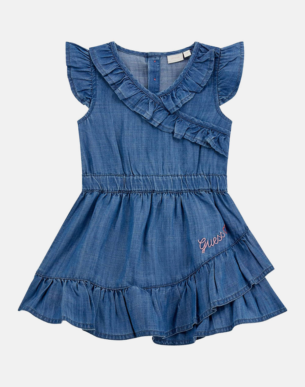 Guess Lyocell Denim Sl Dre Slub Denim 180Gsm Dress Kids Girl Kids Girl Clothes Dresses Denimblue Synthetic K5Gk27D3X30 Msbw Female Dresses Blue