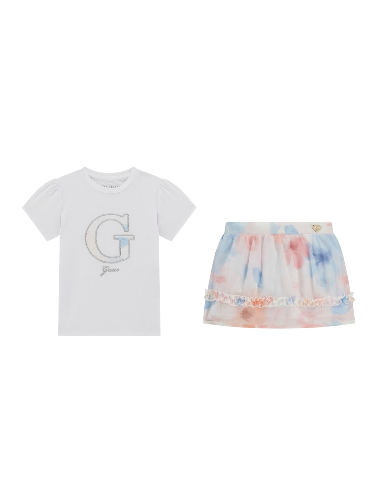 Guess Set Ss T Shirt+Chiffon Skirt Set Kids Girl Kids Girl Clothes Sets Multi Cotton,Elastic K5Rg03K6Yw0 G011 Female Sets