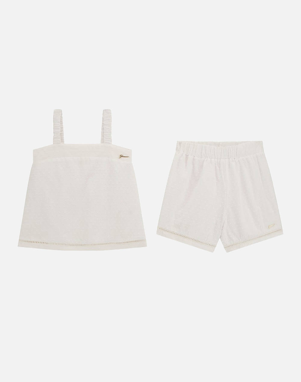 Guess Set Tank Top+Shorts Mid Muslin Plumetie Cott.110 Set G Kids Girl Clothes Sets White Cotton J5Gg00Wh6M4 G011 Female Sets