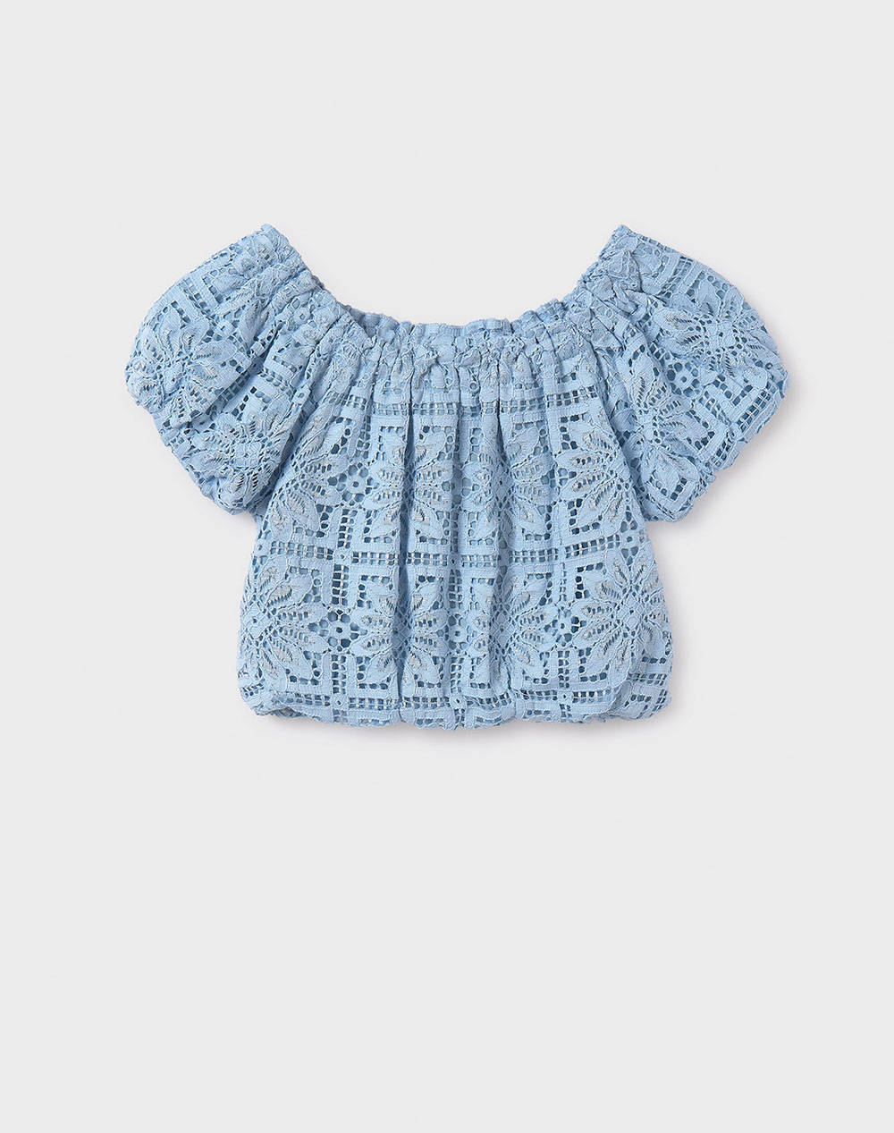 Mayoral Lace Shirts Kids Girl Clothes Shirts Lightblue Cotton,Synthetic 06151 046 Female Shirts Blue