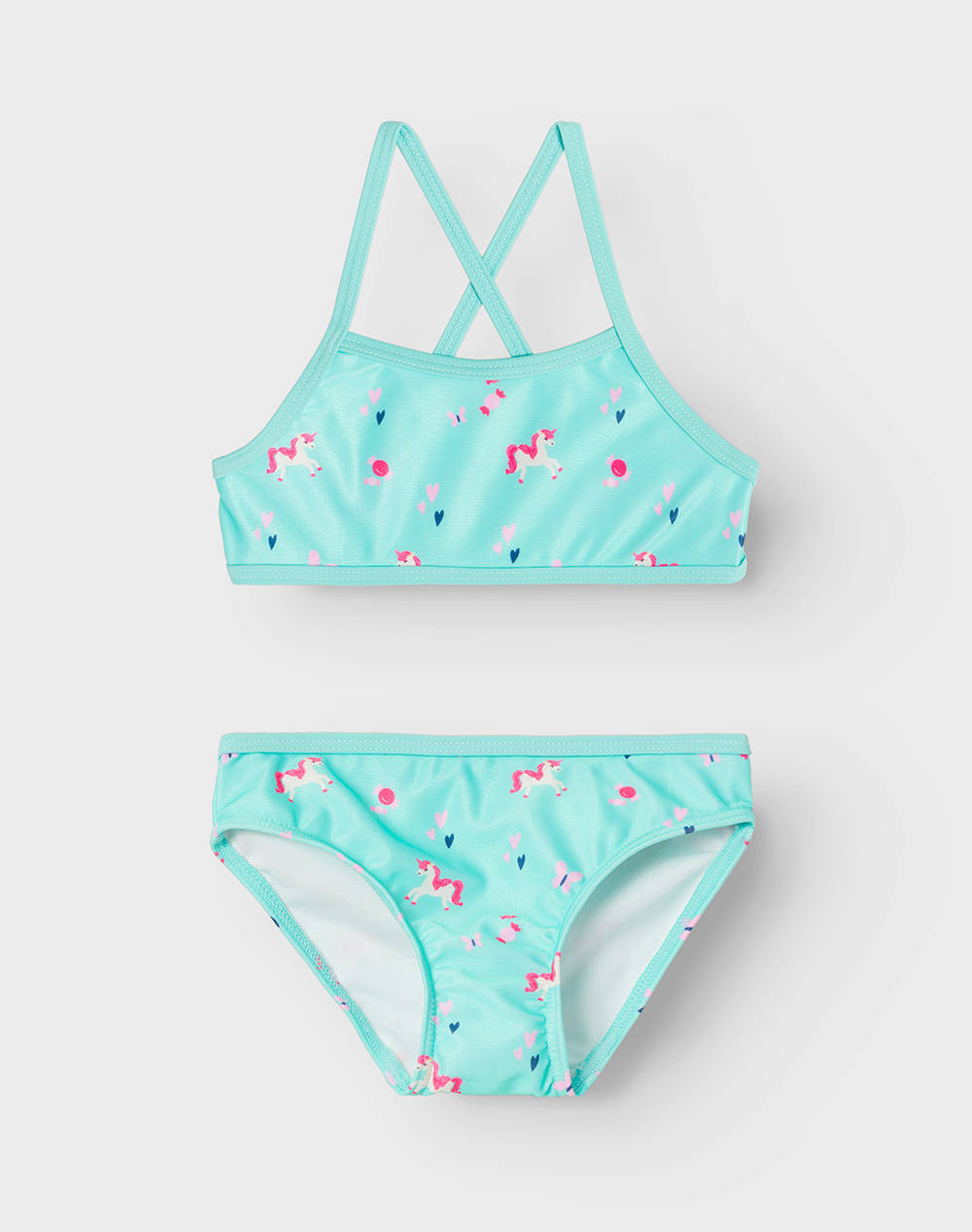 Name It Nmfzille Bikini Box Tb Kids Girl Underwear Swimwear Aqua Elastic,Synthetic 13225775 Tibetan Stoneunicorn Female Swimwear