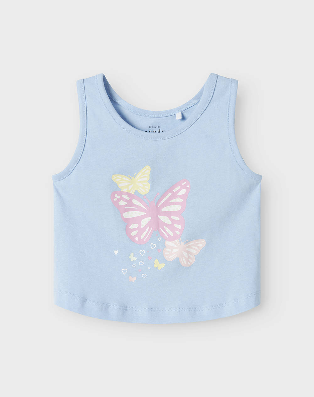 Name It Nmfvigea Tank Short Top Kids Girl Clothes Shirts Lightblue Cotton 13241642 Chambray Bluebutterflies Female Shirts Blue