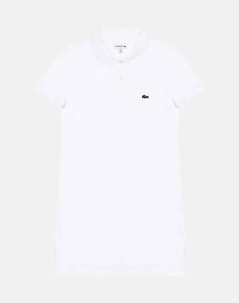 Lacoste Dress Kids Girl Clothes Dresses White Cotton 3Ej2816 001 Female Dresses