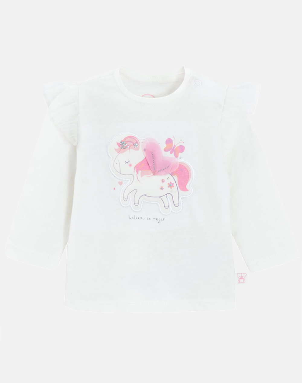 Cool Club Long Sleeve Shirt Girl Kids Girl Clothes Baby Cream Cotton Ccg3000403 Creamy Female Baby