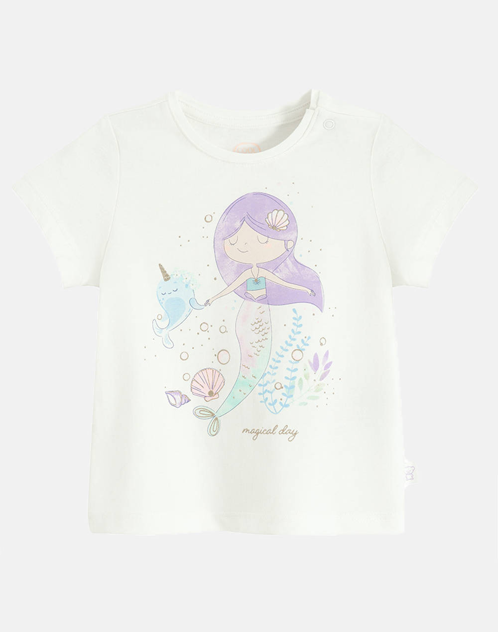 Cool Club Short Sleeve Top Girl (0 2) Kids Girl Clothes Baby Cream Cotton Ccg3000973 Creamy Female Baby
