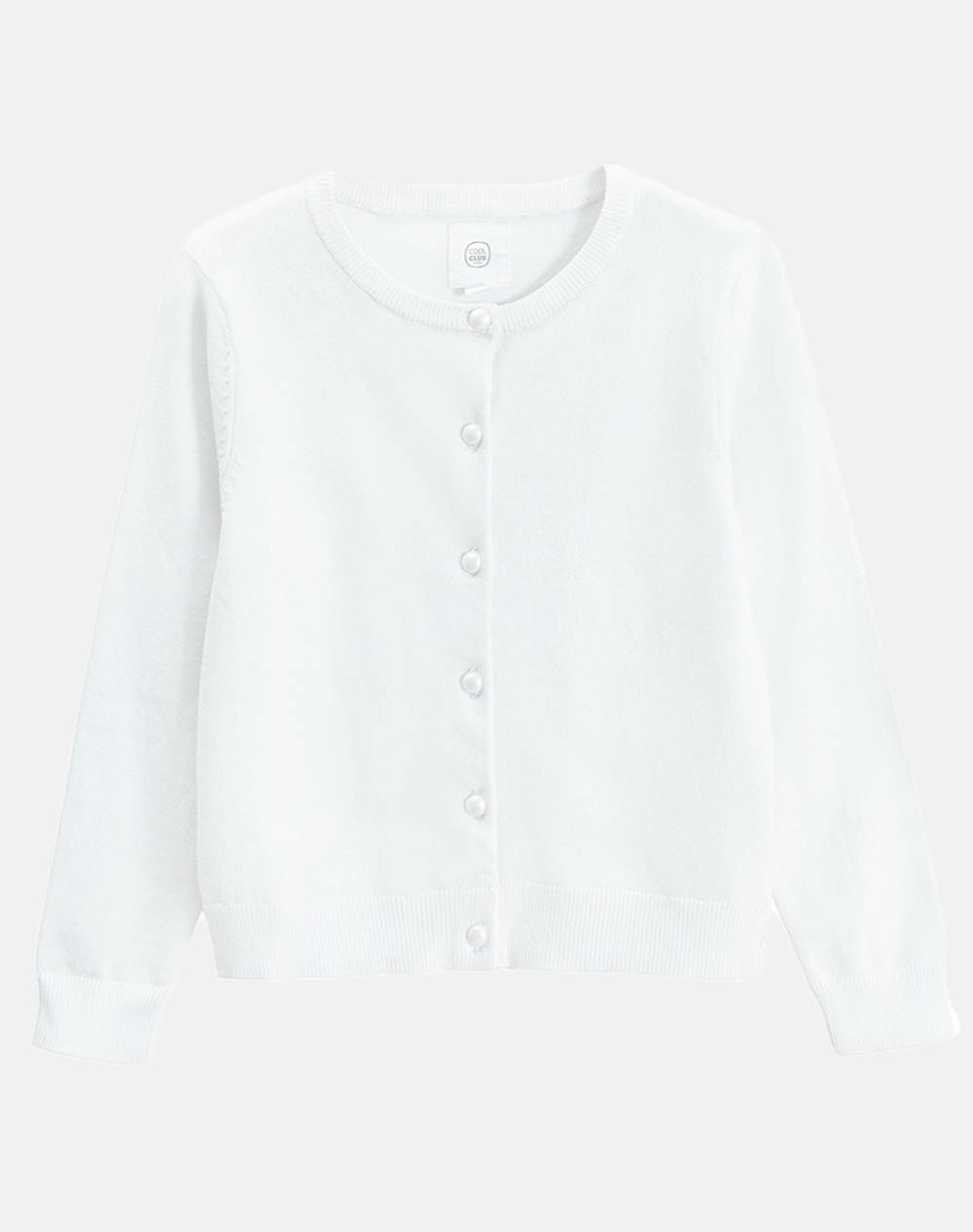 Cool Club Cardigan Girl (2 8) Kids Girl Clothes Cardigans White Cotton,Synthetic Ccg3012097 White Female Cardigans
