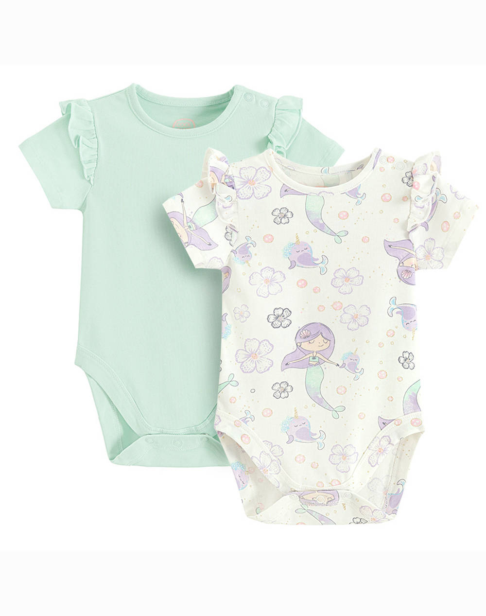 Cool Club Short Sleeve Rompers 2 Pcs Girl (0 2) Kids Girl Clothes Bodysuits Mixed Cotton Ccg3002167 00 Mix Female Bodysuits