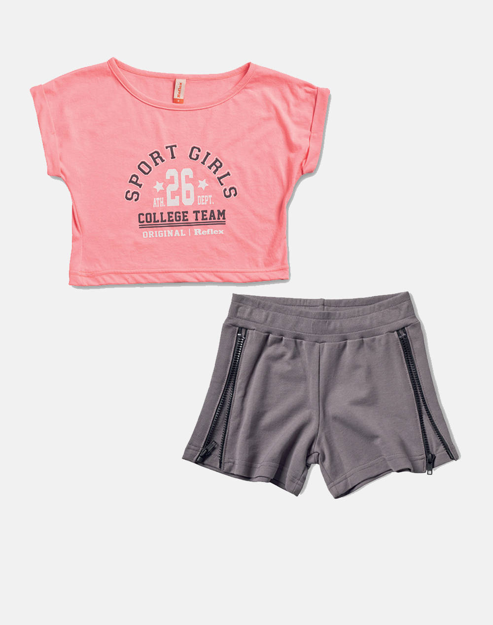 Reflex Shorts Set Printed Sport Girls 26 Kids Girl Sportswear Sets Multi Cotton,Elastic 74936 Φωσφοριζε Female Sets