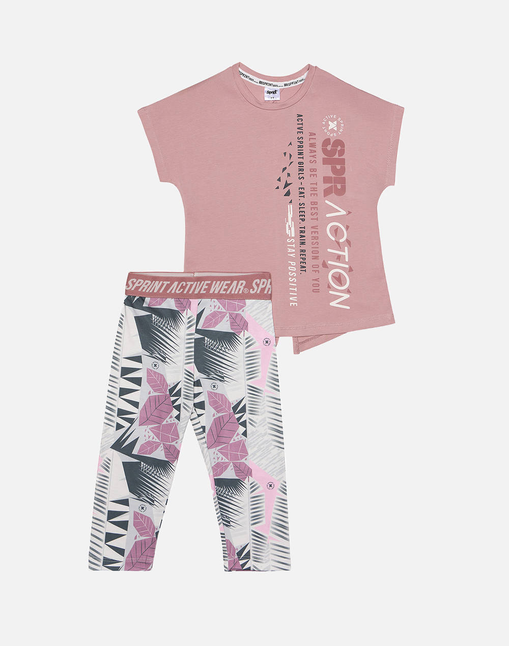 Sprint Set Junior Girl Kids Girl Sportswear Sets Darkpink Cotton 251 4025 S814 Female Sets