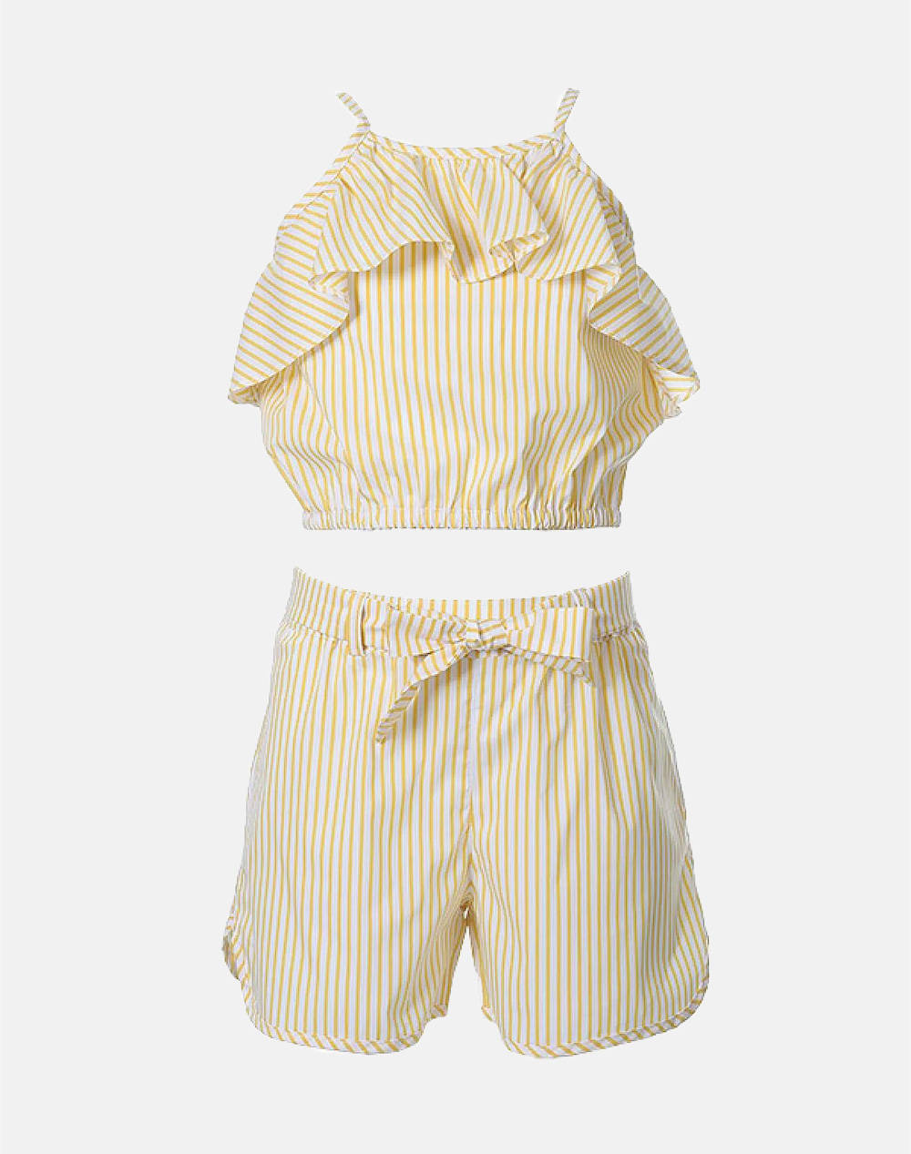 Matou Set Shirt With Shorts Kids Girl Kids Girl Clothes Sets Yellow Cotton,Elastic,Synthetic 2S25 Mf3130 Yellow Female Sets