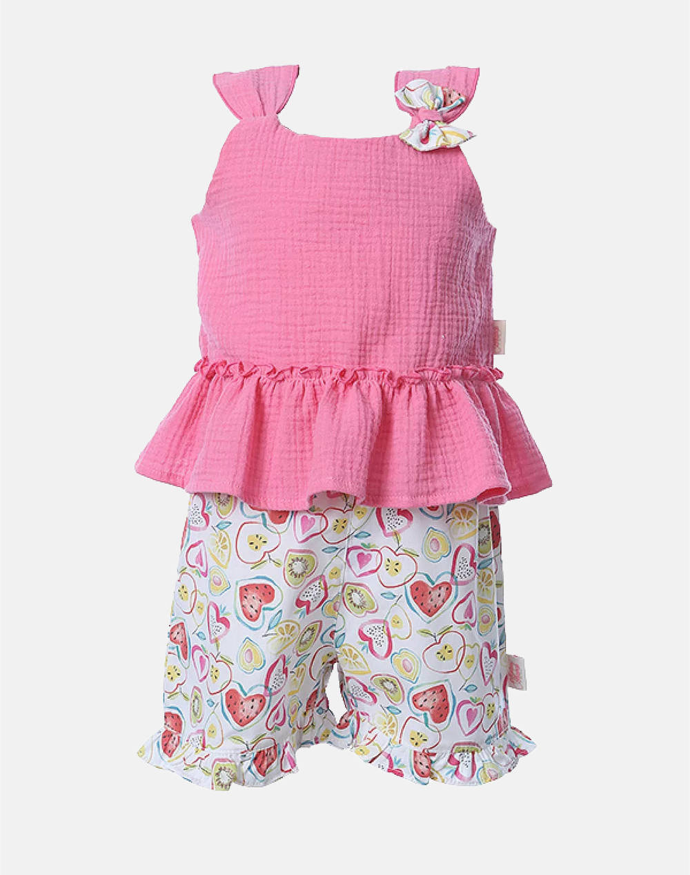 Matou Set Shirt Shorts Kids Girl Kids Girl Clothes Sets Fuchsia Cotton 2S25 Mf2110 Fuchsia Female Sets