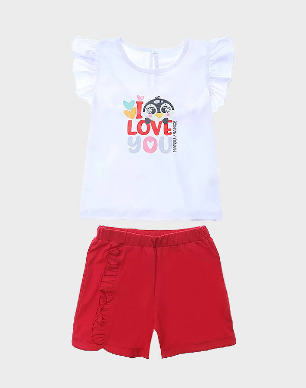 Matou Shorts Set Kids Girl Kids Girl Clothes Sets Red Cotton,Elastic 1Gs25 Mfa2020 Red Female Sets