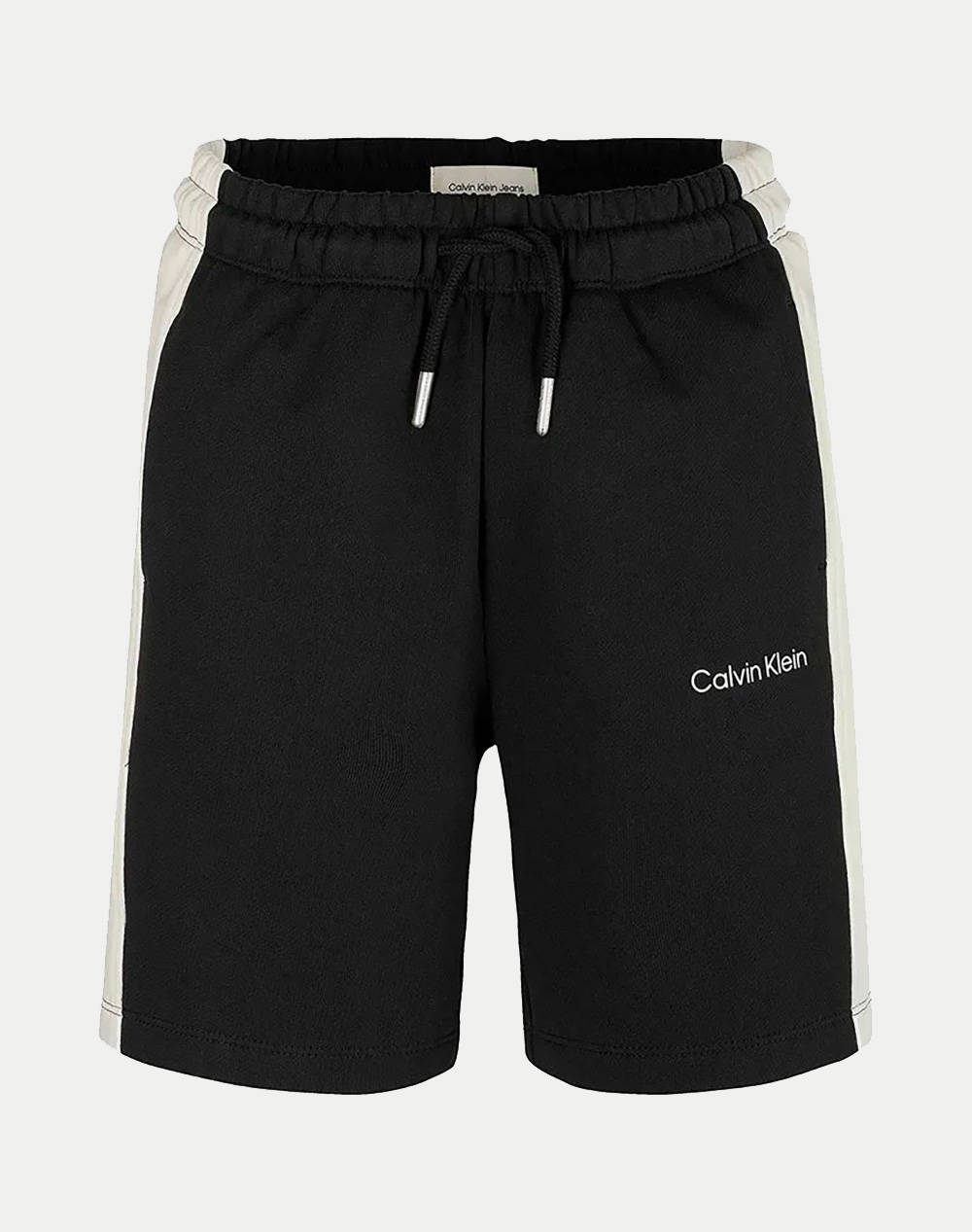Calvin Klein Jeans Color Block Relaxed Shorts Kids Boy Clothes Shorts/Bermudas Black Cotton Ib0Ib02433 8Y 16Y Beh Male Shorts/Bermudas Black