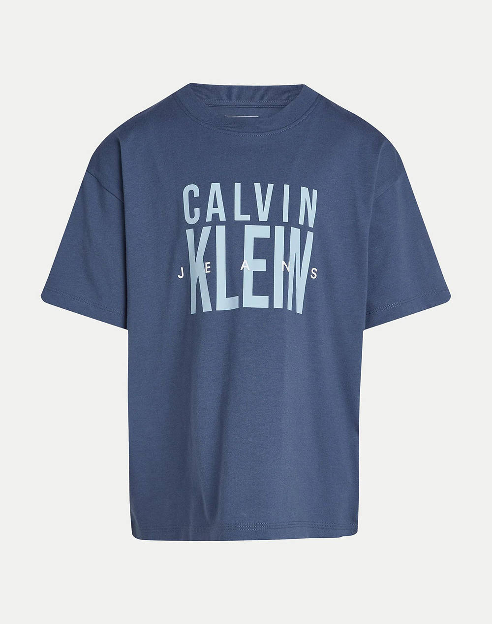 Calvin Klein Jeans Bold Ckj Graphic T Shirt Kids Boy Clothes T Shirts Darkblue Cotton Ib0Ib02448 8Y 16Y C8J Male T-Shirts Blue
