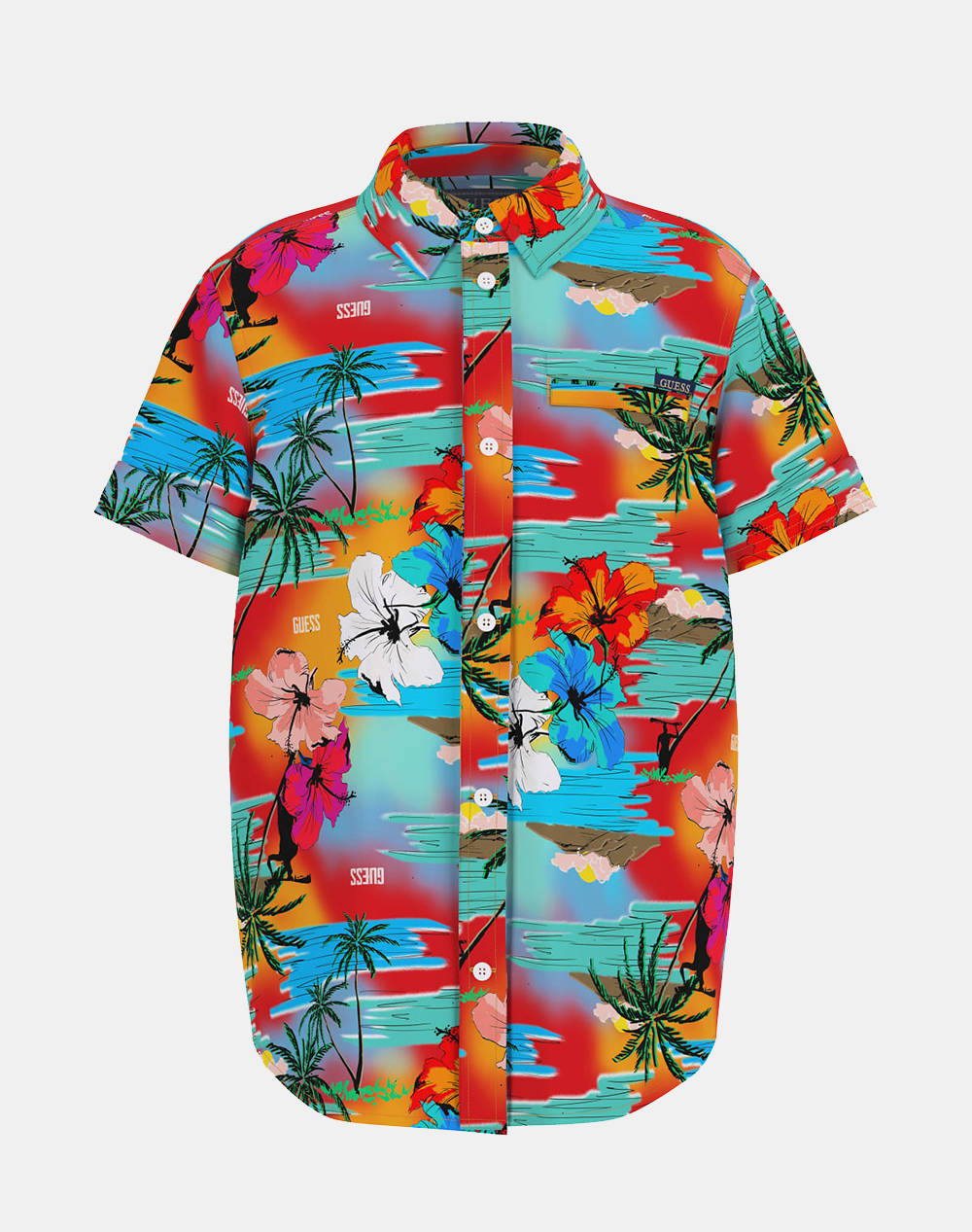 Guess Viscose Ss Shirt Viscose Poplin 120 Boy T Shirt Kids Boy Clothes Shirts Mixed Viscose N5Gh02Wg5V0 P8Fy Male Shirts