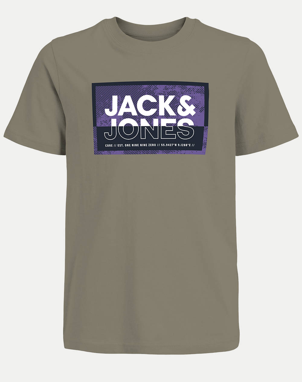 Jack&Jones Jcologan Ss24/25 Tee Ss Crew Neck Ss Jnr Kids Boy Clothes T Shirts Khaki Cotton 12254194 Silver Sage Male T-Shirts Khaki